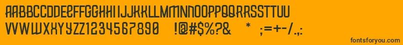 Measly-Schriftart – Schwarze Schriften auf orangefarbenem Hintergrund