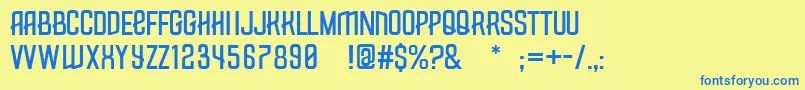 Measly Font – Blue Fonts on Yellow Background