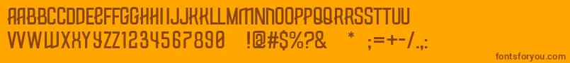 Measly Font – Brown Fonts on Orange Background
