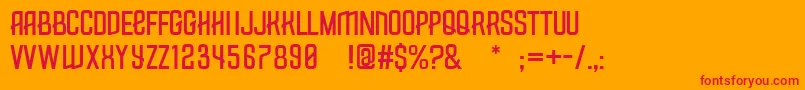 Measly Font – Red Fonts on Orange Background