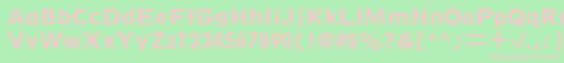 SpartanltstdHeavyclass-fontti – vaaleanpunaiset fontit vihreällä taustalla