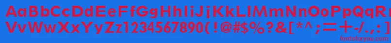 SpartanltstdHeavyclass Font – Red Fonts on Blue Background