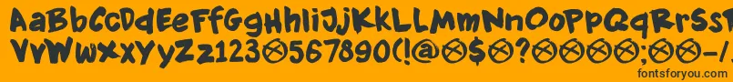 DkKnockdown Font – Black Fonts on Orange Background