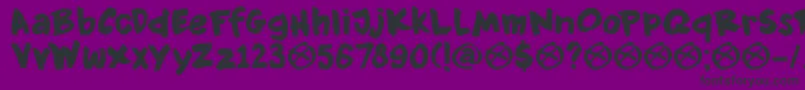 Czcionka DkKnockdown – czarne czcionki na fioletowym tle
