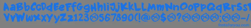 DkKnockdown Font – Blue Fonts on Gray Background