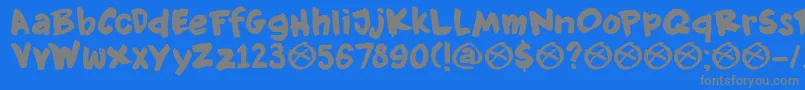 DkKnockdown Font – Gray Fonts on Blue Background