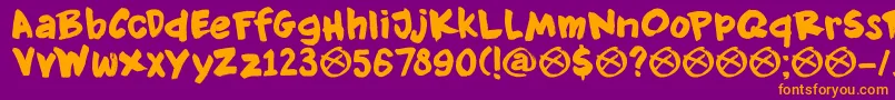DkKnockdown Font – Orange Fonts on Purple Background