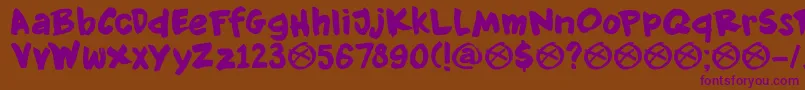 Шрифт DkKnockdown – фиолетовые шрифты на коричневом фоне
