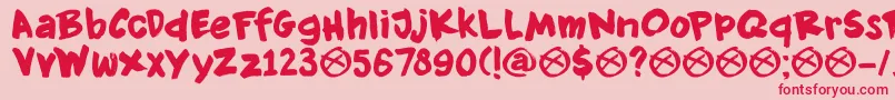 Подробнее о шрифте DkKnockdown Шрифт DkKnockdown – красные шрифты на розовом фоне