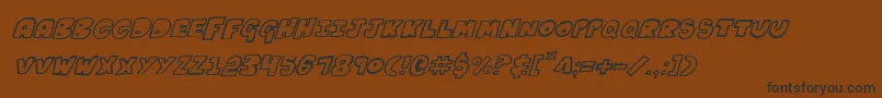 KartoonsItalic Font – Black Fonts on Brown Background