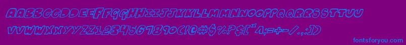 KartoonsItalic Font – Blue Fonts on Purple Background