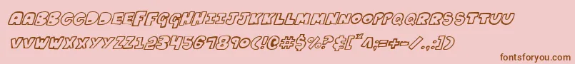 KartoonsItalic Font – Brown Fonts on Pink Background