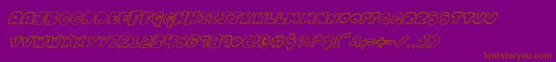 KartoonsItalic-Schriftart – Braune Schriften auf violettem Hintergrund