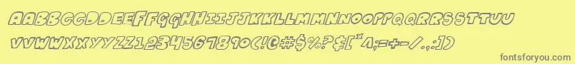 KartoonsItalic Font – Gray Fonts on Yellow Background