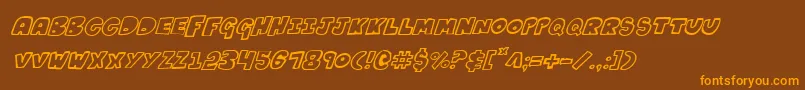 KartoonsItalic Font – Orange Fonts on Brown Background