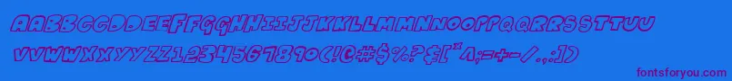 KartoonsItalic Font – Purple Fonts on Blue Background