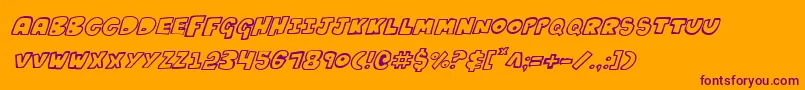 KartoonsItalic Font – Purple Fonts on Orange Background