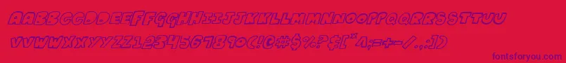 KartoonsItalic Font – Purple Fonts on Red Background