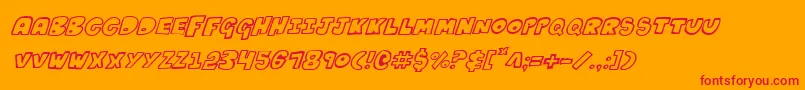 KartoonsItalic Font – Red Fonts on Orange Background