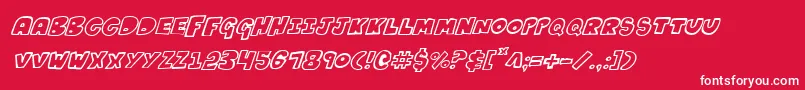 KartoonsItalic Font – White Fonts on Red Background