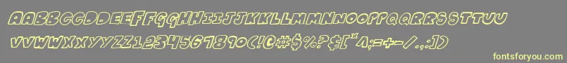 KartoonsItalic Font – Yellow Fonts on Gray Background