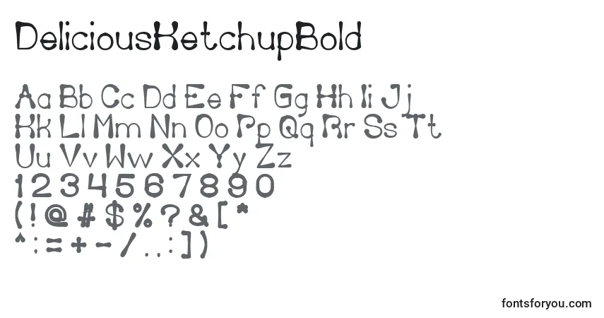 Fuente DeliciousKetchupBold - alfabeto, números, caracteres especiales