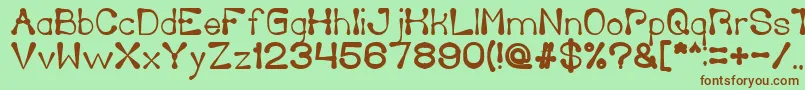 DeliciousKetchupBold Font – Brown Fonts on Green Background