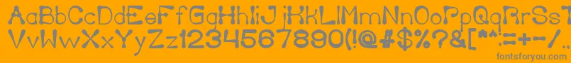 DeliciousKetchupBold-Schriftart – Graue Schriften auf orangefarbenem Hintergrund