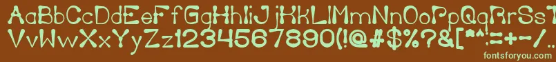 DeliciousKetchupBold Font – Green Fonts on Brown Background