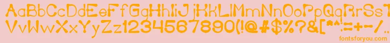 DeliciousKetchupBold-Schriftart – Orangefarbene Schriften auf rosa Hintergrund