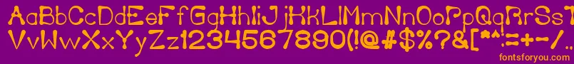 DeliciousKetchupBold Font – Orange Fonts on Purple Background