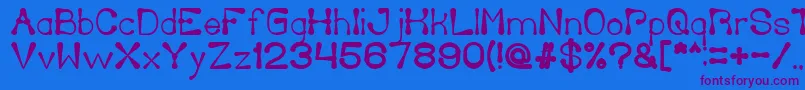 DeliciousKetchupBold Font – Purple Fonts on Blue Background