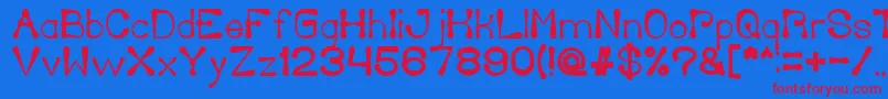 フォントDeliciousKetchupBold – 赤い文字の青い背景