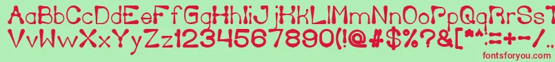 DeliciousKetchupBold Font – Red Fonts on Green Background