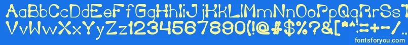 DeliciousKetchupBold Font – Yellow Fonts on Blue Background