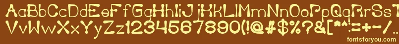 DeliciousKetchupBold Font – Yellow Fonts on Brown Background