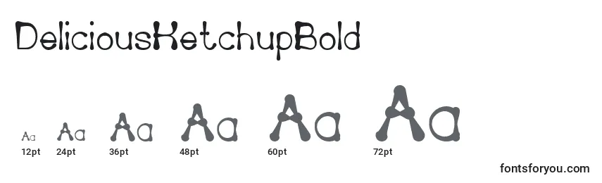 DeliciousKetchupBold Font Sizes