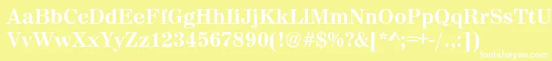 フォントMadeiraMedium – 黄色い背景に白い文字