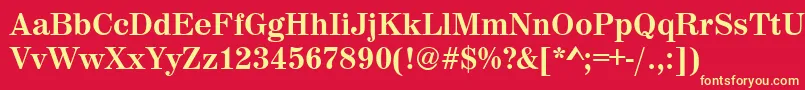 フォントMadeiraMedium – 黄色の文字、赤い背景