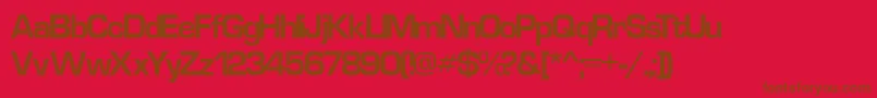 EurostyleCyr Font – Brown Fonts on Red Background