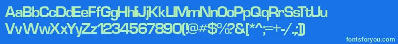 EurostyleCyr Font – Green Fonts on Blue Background