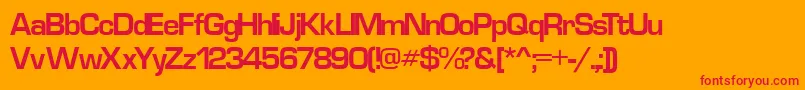 EurostyleCyr Font – Red Fonts on Orange Background