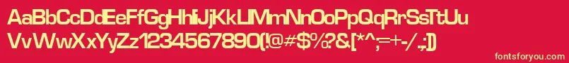 EurostyleCyr Font – Yellow Fonts on Red Background