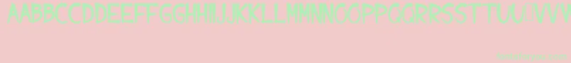 Saiba mais sobre a fonte Bajenna Fonte Bajenna – fontes verdes em um fundo rosa