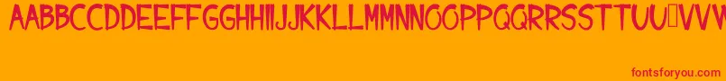 Bajenna Font – Red Fonts on Orange Background