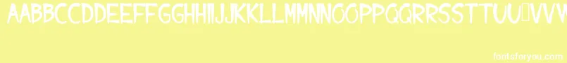 フォントBajenna – 黄色い背景に白い文字