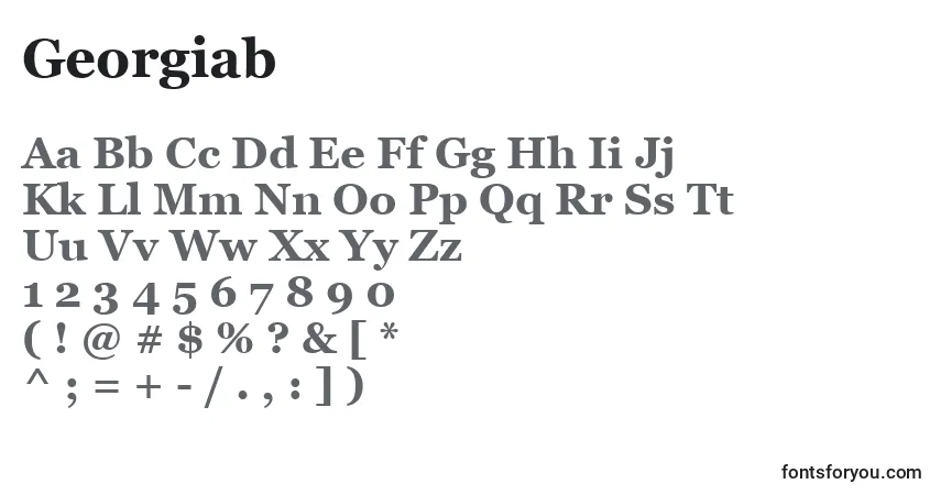 A fonte Georgiab – alfabeto, números, caracteres especiais