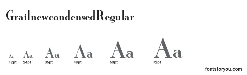 Размеры шрифта GrailnewcondensedRegular