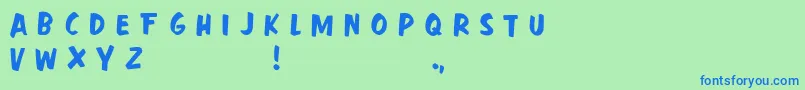 Fast Action Font – Blue Fonts on Green Background