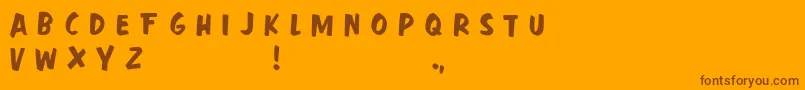 Fast Action Font – Brown Fonts on Orange Background